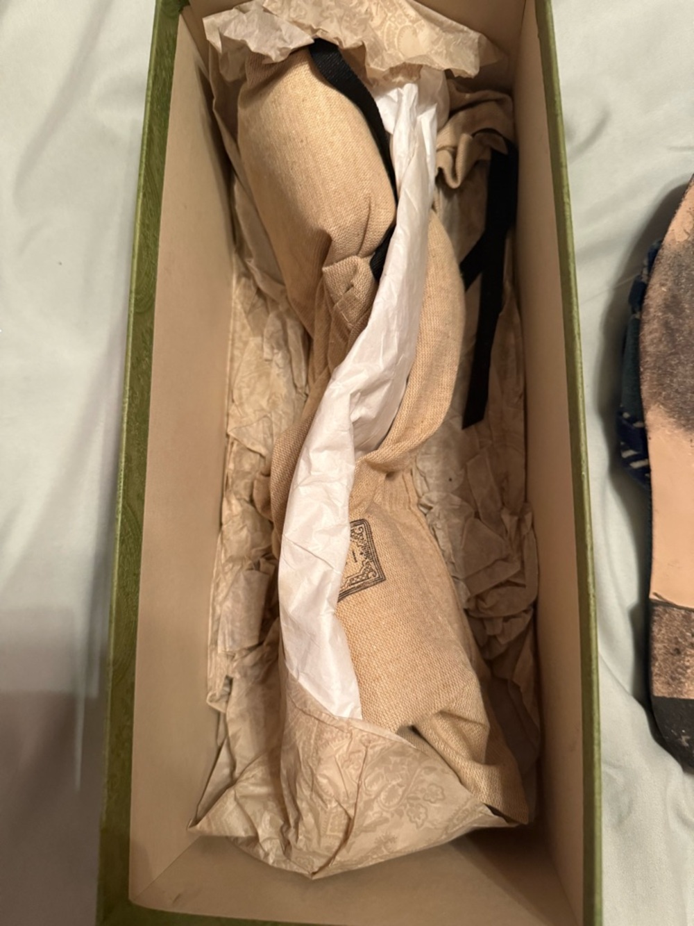 Gucci Denim Slide Sandals in Light Blue and Navy - Picture 4 of 5